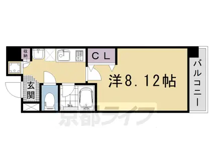 京阪電気鉄道京阪線 清水五条駅 徒歩4分 12階建 築19年(1K/12階)の間取り写真