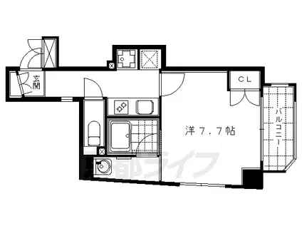 京都市烏丸線 今出川駅 徒歩4分 11階建 築20年(1K/2階)の間取り写真
