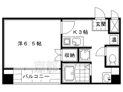 阪急電鉄京都線 大宮駅(京都) 徒歩3分 8階建 築19年(1K/2階)の間取り写真