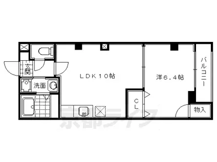 京都市烏丸線 四条駅(京都市営) 徒歩10分 6階建 築19年(1LDK/1階)の間取り写真