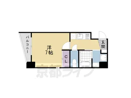 阪急電鉄京都線 大宮駅(京都) 徒歩7分 10階建 築19年(1K/5階)の間取り写真
