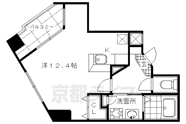 京都市烏丸線 丸太町駅(京都市営) 徒歩5分 10階建 築20年(ワンルーム/3階)の間取り写真