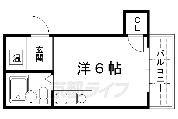 京都市東西線 東山駅(京都) 徒歩2分 5階建 築31年(1K/2階)の間取り写真