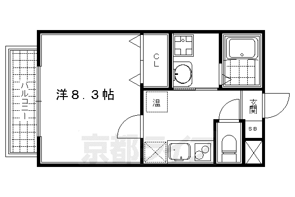 京都市東西線 東山駅(京都) 徒歩1分 5階建 築22年(1K/2階)の間取り写真