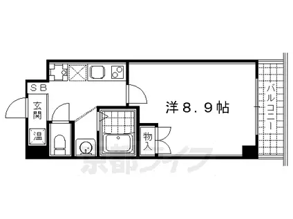 京都市東西線 東山駅(京都) 徒歩2分 3階建 築20年(1K/3階)の間取り写真