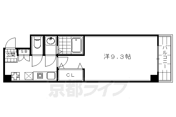 京阪電気鉄道京阪線 清水五条駅 徒歩6分 4階建 築25年(1K/4階)の間取り写真