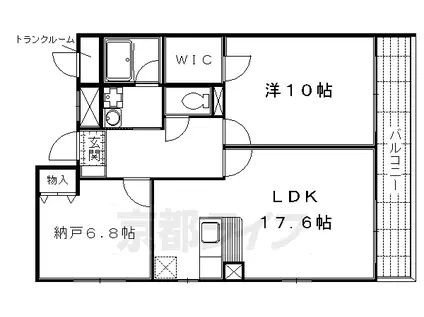 京都市烏丸線 五条駅(京都市営) 徒歩10分 5階建 築19年(2LDK/5階)の間取り写真