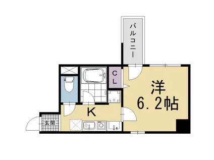 阪急電鉄京都線 大宮駅(京都) 徒歩6分 11階建 築19年(1K/9階)の間取り写真