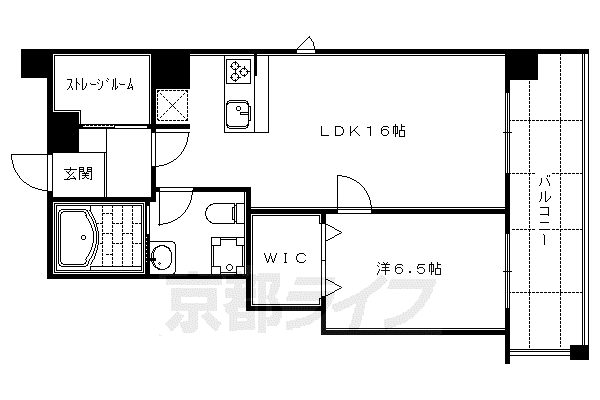 京都市烏丸線 四条駅(京都市営) 徒歩5分 12階建 築19年(1LDK/9階)の間取り写真