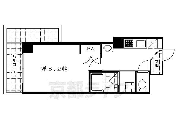 阪急電鉄京都線 大宮駅(京都) 徒歩1分 10階建 築21年(1K/6階)の間取り写真