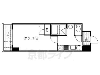 阪急電鉄京都線 大宮駅(京都) 徒歩1分 10階建 築20年(1K/7階)の間取り写真