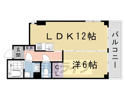 京都市烏丸線 五条駅(京都市営) 徒歩2分 11階建 築19年(1LDK/11階)の間取り写真