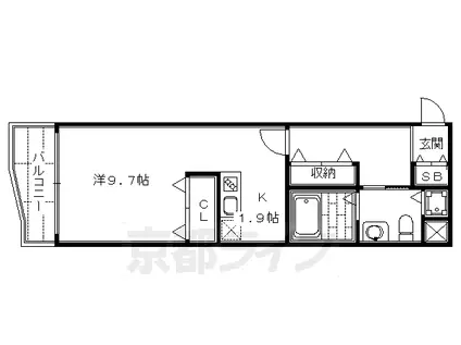 京都市烏丸線 丸太町駅(京都市営) 徒歩1分 10階建 築19年(ワンルーム/5階)の間取り写真