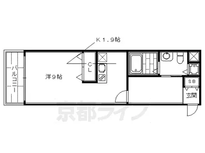 SHICATA ONZE BLDG(ワンルーム/9階)の間取り写真