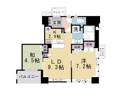 京都市烏丸線 今出川駅 徒歩11分 11階建 築19年(2LDK/10階)の間取り写真
