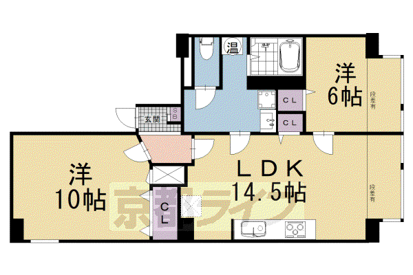 京阪電気鉄道京阪線 祇園四条駅 徒歩5分 6階建 築37年(2LDK/3階)の間取り写真