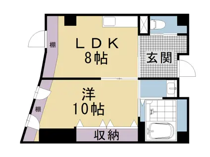 京阪電気鉄道京阪線 祇園四条駅 徒歩5分 6階建 築36年(1LDK/5階)の間取り写真