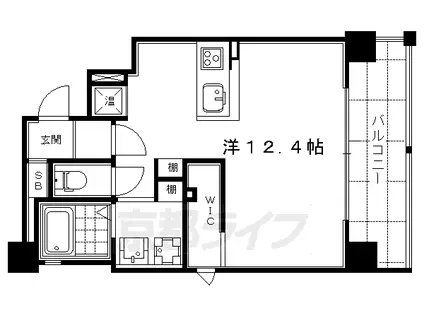 阪急電鉄京都線 大宮駅(京都) 徒歩8分 14階建 築18年(ワンルーム/10階)の間取り写真