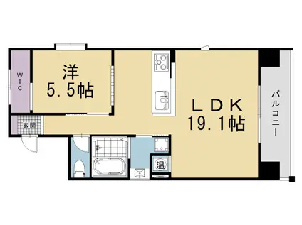 阪急電鉄京都線 大宮駅(京都) 徒歩8分 14階建 築18年(1LDK/12階)の間取り写真