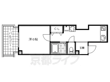T`S CASA 御幸町(1K/5階)の間取り写真