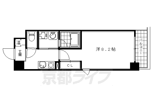 ファーストコート五条新町(1K/7階)の間取り写真