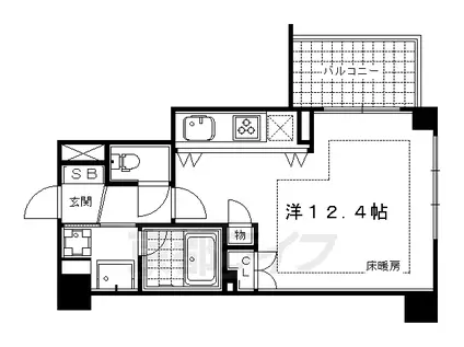 京都市烏丸線 四条駅(京都市営) 徒歩6分 7階建 築19年(ワンルーム/5階)の間取り写真