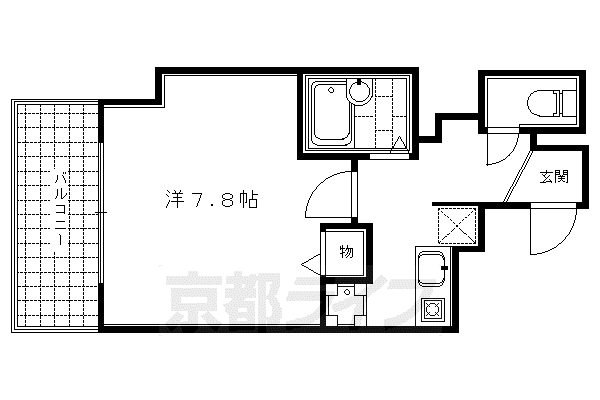 京阪電気鉄道京阪線 祇園四条駅 徒歩5分 5階建 築19年(1K/5階)の間取り写真