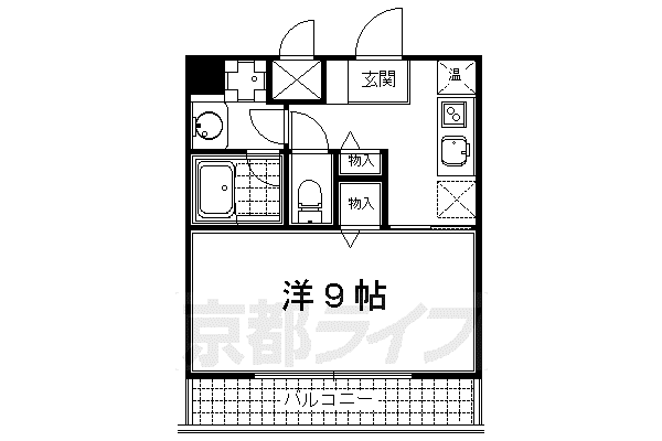 AMI四条烏丸(1K/3階)の間取り写真