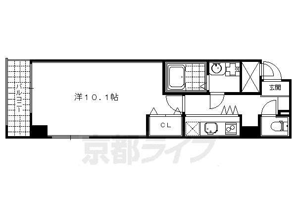 京都市東西線 東山駅(京都) 徒歩1分 5階建 築19年(1K/3階)の間取り写真