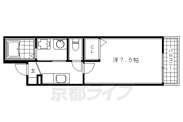 カトルメゾン東前(1K/2階)の間取り写真
