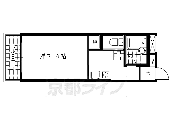 京阪電気鉄道京阪線 三条駅(京都) 徒歩8分 4階建 築18年(1K/4階)の間取り写真