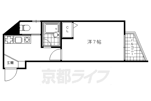 京阪電気鉄道京阪線 三条駅(京都) 徒歩8分 4階建 築18年(1K/3階)の間取り写真