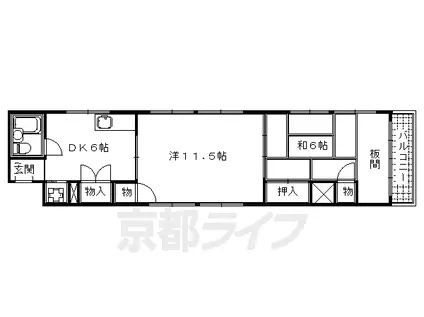 四坊大宮ビル(2DK/3階)の間取り写真