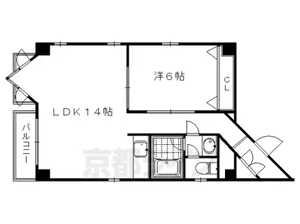 ディ・ピュイ亀屋ビル(1LDK/4階)の間取り写真