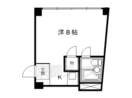 阪急電鉄京都線 京都河原町駅 徒歩6分 6階建 築41年(ワンルーム/5階)の間取り写真