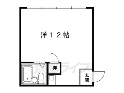 阪急電鉄京都線 京都河原町駅 徒歩6分 6階建 築41年(ワンルーム/4階)の間取り写真