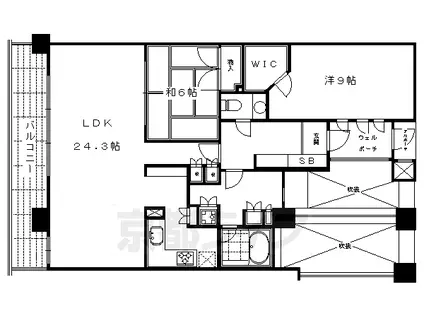 京都市烏丸線 四条駅(京都市営) 徒歩2分 14階建 築17年(2LDK/13階)の間取り写真