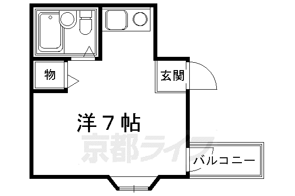 京阪電気鉄道京阪線 三条駅(京都) 徒歩5分 3階建 築30年(ワンルーム/3階)の間取り写真
