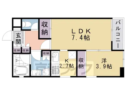 京阪電気鉄道京阪線 三条駅(京都) 徒歩5分 5階建 築16年(1LDK/5階)の間取り写真