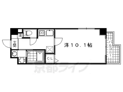 エターナル高辻(1K/3階)の間取り写真
