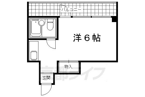 京都市東西線 京都市役所前駅 徒歩4分 6階建 築42年(1K/3階)の間取り写真
