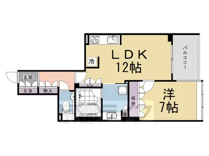京都市烏丸線 烏丸御池駅 徒歩2分 14階建 築18年(1LDK/5階)の間取り写真