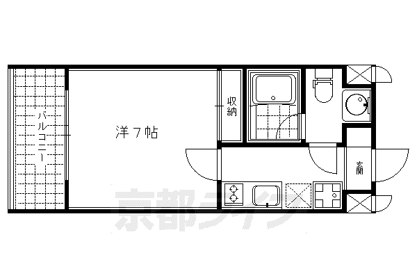 京阪電気鉄道京阪線 祇園四条駅 徒歩8分 5階建 築19年(1K/5階)の間取り写真