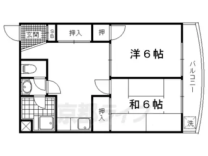小山マンション(2DK/5階)の間取り写真