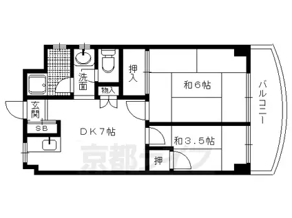 小山マンション(2DK/3階)の間取り写真
