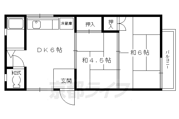 コーポ大宮(2DK/3階)の間取り写真