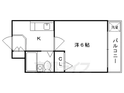 PIER西洞院(1K/2階)の間取り写真