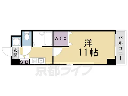 叡山電鉄 一乗寺駅 徒歩8分 7階建 築28年(1K/4階)の間取り写真