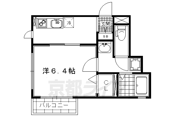 アパートメントヨーカ(1K/2階)の間取り写真