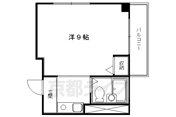 京都市烏丸線 四条駅(京都市営) 徒歩5分 5階建 築32年(1K/3階)の間取り写真